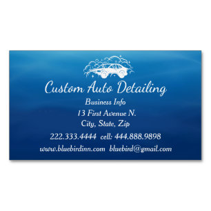 Custom Auto Vehicle Detailer Car Wash Magnetic Business Card