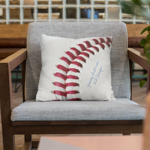 Custom Autographed Close-up Baseball Photo Cushion