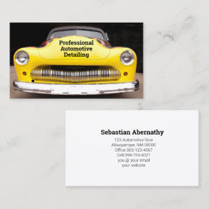 Custom Automotive Occupation Yellow Automobile  Business Card