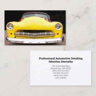 Custom Automotive Occupation Yellow Automobile  Business Card