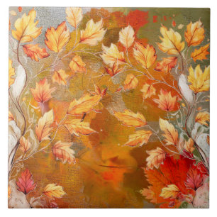 Custom Autumn Leaves Tile