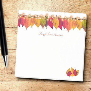 Custom Autumn Seasonal Leaf Border Firefly Lights Post-it Notes
