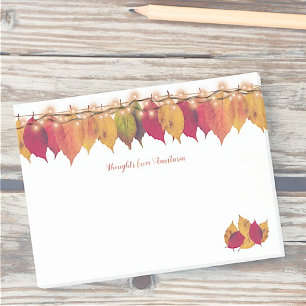 Custom Autumn Seasonal Leaf Border Firefly Lights Post-it Notes