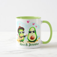 Custom Avocado Couple Names Personalised