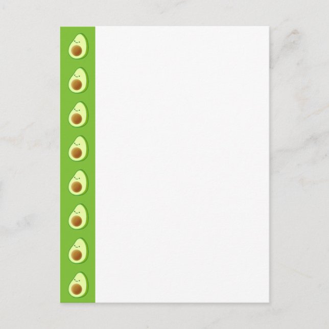 Custom Avocado Pattern Postcard (Front)