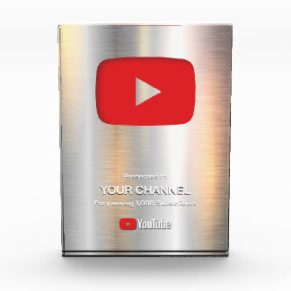 Custom award Play Button display plaque