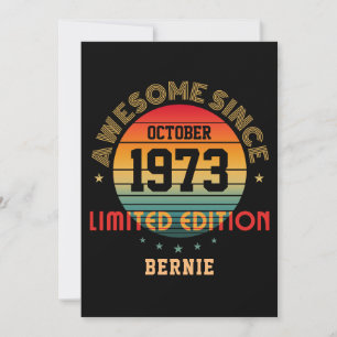 Custom Awesome Birthday Year Month Name Vintage Invitation