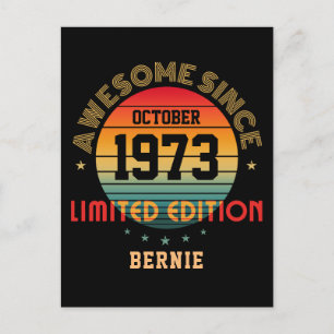 Custom Awesome Birthday Year Month Name Vintage Postcard