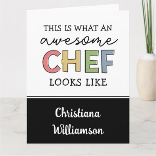 Custom Awesome Chef Gifts   Best Chef Ever Funny Card