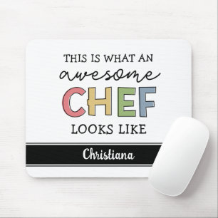 Custom Awesome Chef Gifts   Best Chef Ever Funny Mouse Mat