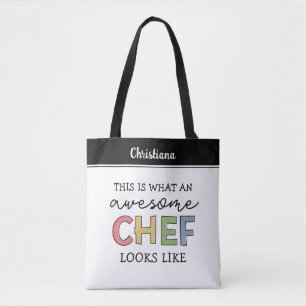 Custom Awesome Chef Gifts   Best Chef Ever Funny Tote Bag