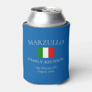 Custom Azure Blue Family Reunion Souvenir Favour Can Cooler