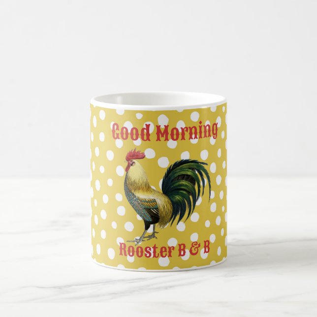 Custom B & B Country Rooster Farmhouse Coffee Mug (Center)