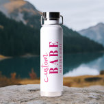 Custom Babe Funny Saying Personalised Name Water Bottle<br><div class="desc">Custom Babe Funny Saying Personalised Name Water Bottle features a simple design with the text "custom babe" in modern bright pink calligraphy script typography and personalised with your name. Perfect for a fun gift for mum, best friends, girlfriend, for birthday, Christmas, holidays, Mother's Day and more. Designed by Evco Studio...</div>