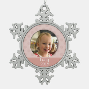 Custom Baby 1st Christmas Photo Snowflake Ornament