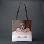 Custom Baby And Dog Photo Double Sided Tote<br><div class="desc">Design your own 2 sided photo tote with your custom photo featuring full bleed image template. Easily upload your own photos with your own character and loved subjects. Add a photo to the front and the back. They may be the same or different.</div>