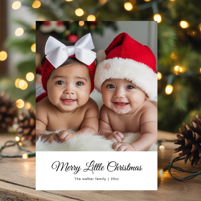 Custom Baby and Family Merry Little Christmas card (Creator Uploaded)