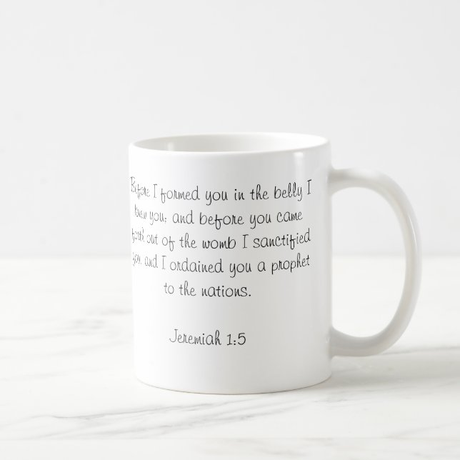 Custom Baby Bible Verse Photo Mug-Jeremiah 1:5 Coffee Mug (Right)