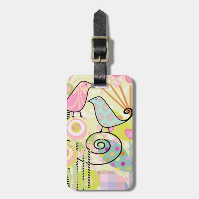 Custom Baby Bird Garden Luggage Tag (Front Vertical)