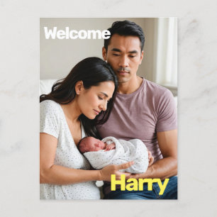 custom Baby Birth Announcement – Minimal Postcard