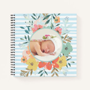 Custom Baby Book with Watercolor Floral