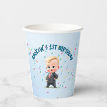 Custom Baby Boy Birthday Party Paper Cup Drinkware
