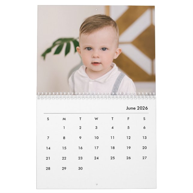 Custom Baby Boy & Family 14 Photo Calendar 2026 (Jun 2026)
