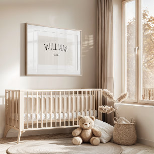 Custom Baby Boy Name Print Minimalist Nursery Art