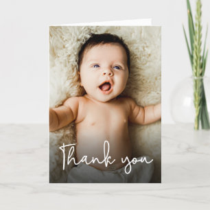 Custom Baby boy Photo baby shower  Thank You Card