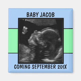 Custom Baby Boy Ultrasound Photo Magnet
