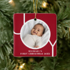 Custom Baby Boy's First Christmas Photo Red