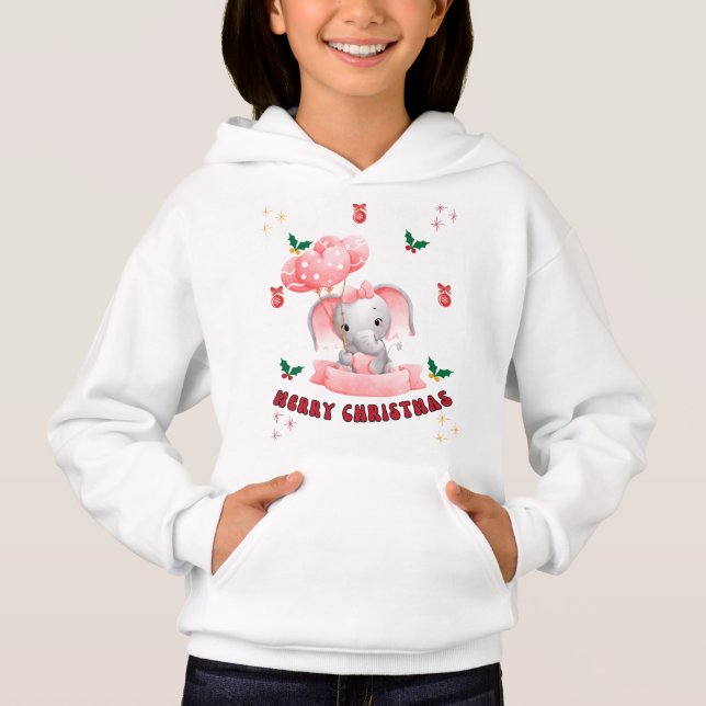 Custom Baby Elephant Girl's Christmas  (Front)