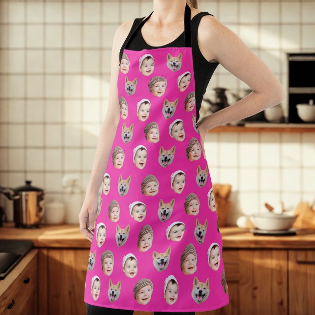 Custom Baby Face, Custom Family 3 Photos Apron (Creator Uploaded)