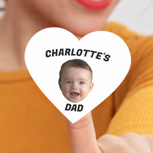 Custom Baby Face, Custom New Dad Heart Sticker