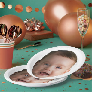 Custom Baby Face, Funny custom photo Paper Plate