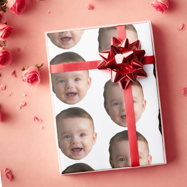 Custom Baby Face, Funny custom photo Wrapping Paper (Creator Uploaded)
