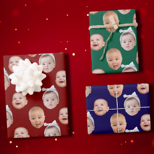 Custom Baby Face Gift Wrap Baby Face 3 Photos