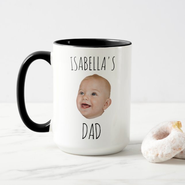Custom Baby Face Mug, Baby Photo Coffee Mug (With Donut)