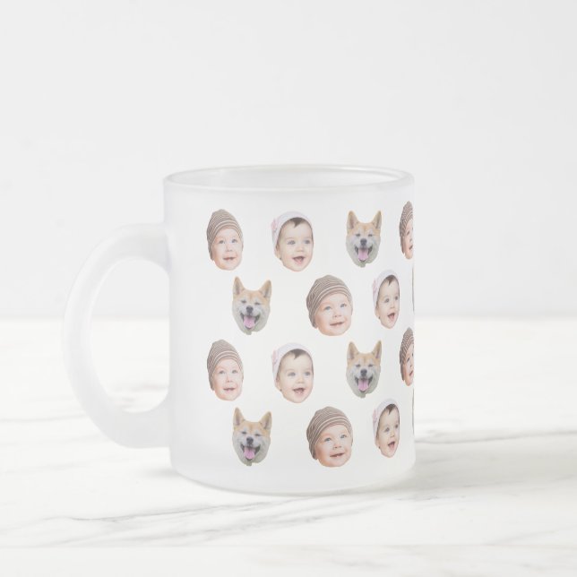 Custom Baby Face Mug, Custom Family 3 Photos mug (Left)