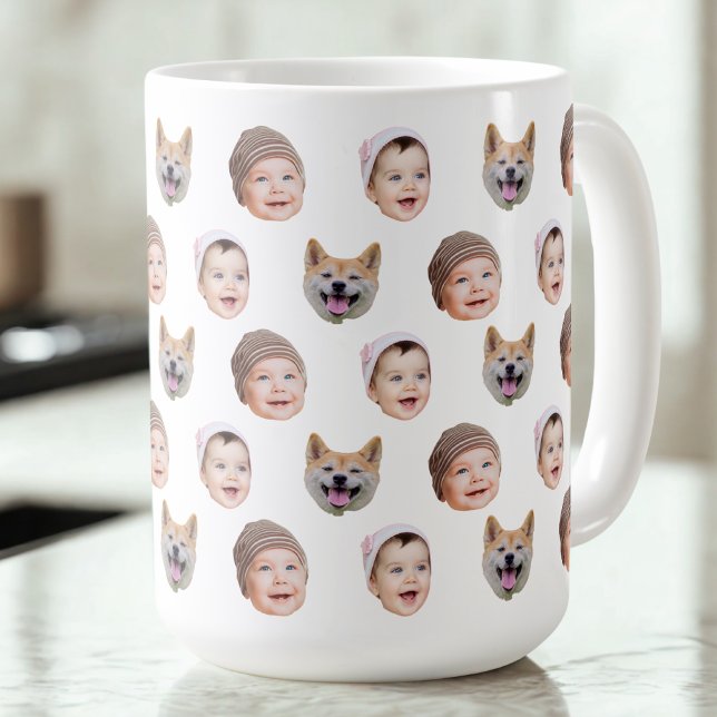 Custom Baby Face Mug, Custom Family 3 Photos mug (Creator Uploaded)