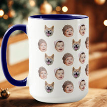 Custom Baby Face Mug, Custom Family 3 Photos mug