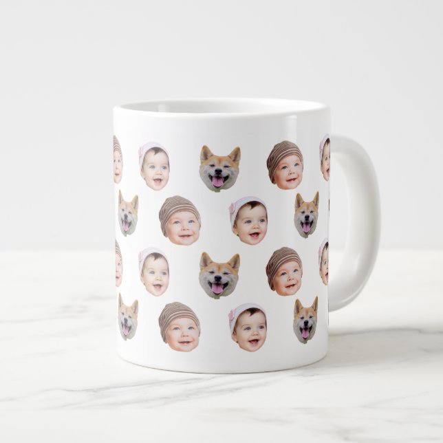 Custom Baby Face Mug, Custom Family 3 Photos mug (Front Right)