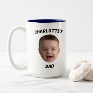 Custom Baby Face Mug, Custom New Dad Mug