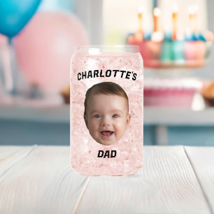 Custom Baby Face Mug, Custom New Dad Mug Can Glass