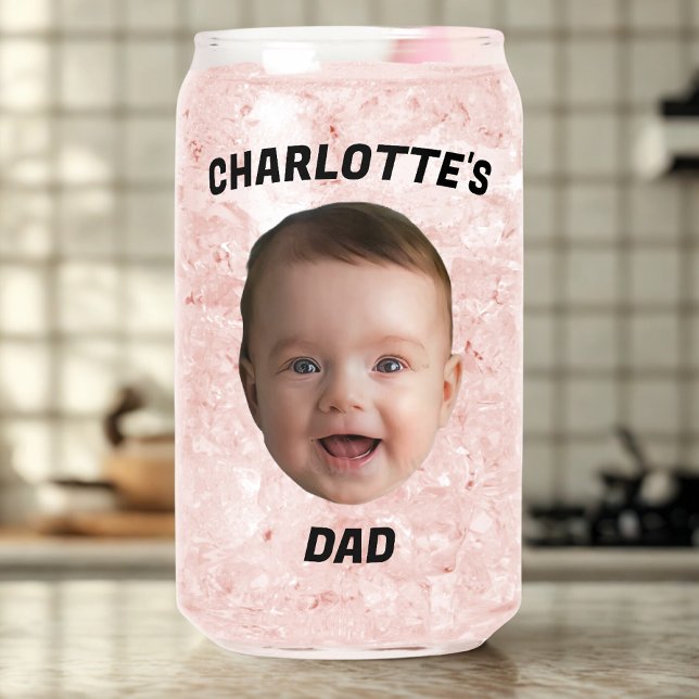 Custom Baby Face Mug, Custom New Dad Mug Can Glass (Creator Uploaded)