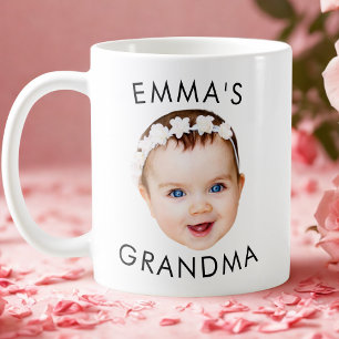 Custom Baby Face Mug Mum Grandma Grandpa Birthday