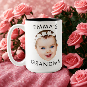 Custom Baby Face Mug Mum Grandma Grandpa Birthday