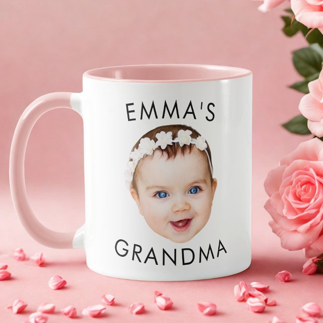 Custom Baby Face Mug Mum Grandma Grandpa Birthday (Creator Uploaded)