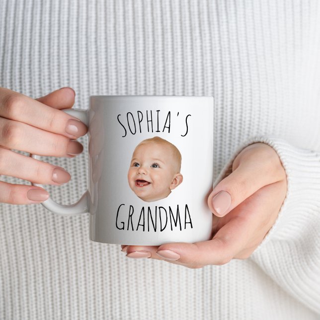 Custom Baby Face Mug Mum Grandma Grandpa Birthday (Creator Uploaded)