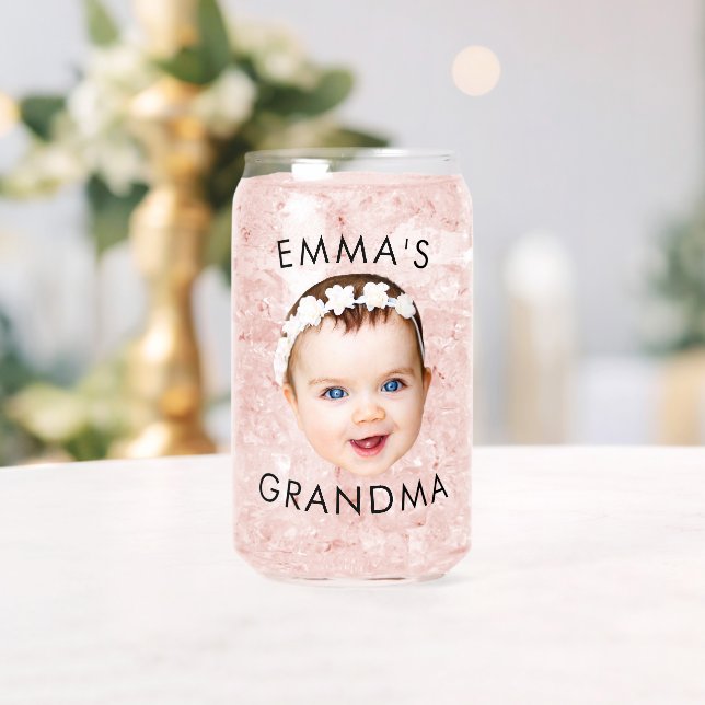 Custom Baby Face Mum Grandma Grandpa Birthday Can Glass (Insitu (Wedding))
